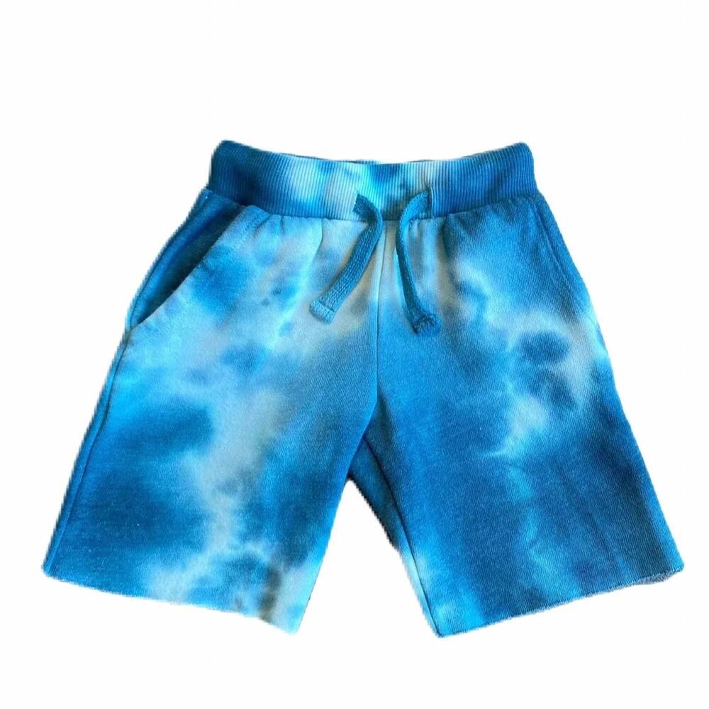 NEW ROWDY SPROUT kid's rebel tie dye fleece short in blue